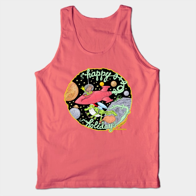 Bunkie's Holiday Greeting Tank Top by JEAndersonArt